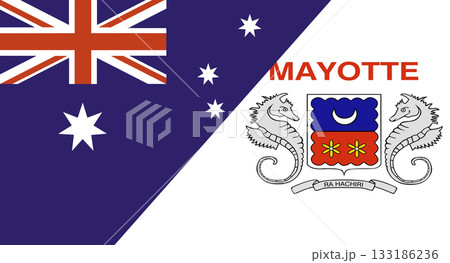 Flag of Australia and Mayotte. Two Flags Together Australian and Mayotte 133186236