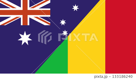 Flag of Australia and Mali. Two Flags Together Australian and Malian 133186240