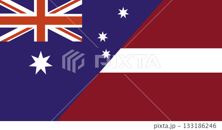 Flag of Australia and Latvia. Two Flags Together Australian and Latvian flags 133186246