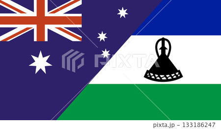 Flag of Australia and Lesotho. Two Flags Together Australian and Lesotho 133186247