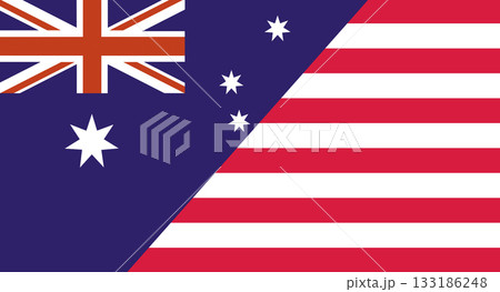 Flag of Australia and Liberia. Two Flags Together Australian and Lesotho 133186248