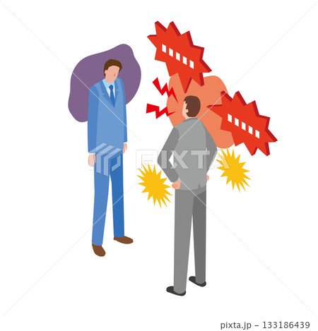 部下を叱責する上司 部下を叱責する上司 133186439