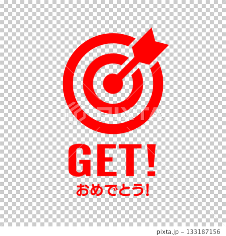 Target and arrow icon red congratulations 133187156