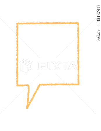 Crayon contour speech bubble with box and talk icon style in yellow. Chat and quote message element as communication symbol for creative projects. Modern summary text, isolated crisp, hand drawn Crayon contour speech bubble with box and talk icon style in yellow. Chat and quote message element as communication symbol for creative projects. Modern summary text, isolated crisp, hand drawn 133187413