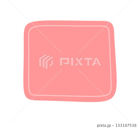 Abstract pink frame with fluid shape and hand drawn edges forms a soft square rectangle. Creative blob banner or badge, quote background for modern card or post, minimalist template for media. 133187538