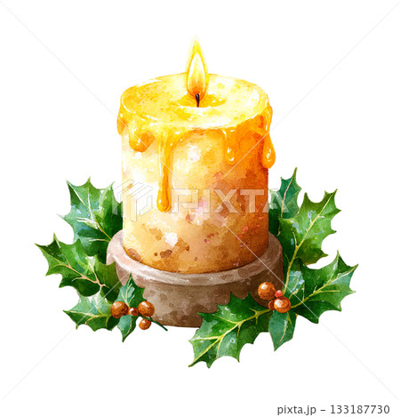 透明背景(png)に火を灯したクリスマスキャンドルのイラスト 透明背景(png)に火を灯したクリスマスキャンドルのイラスト 133187730