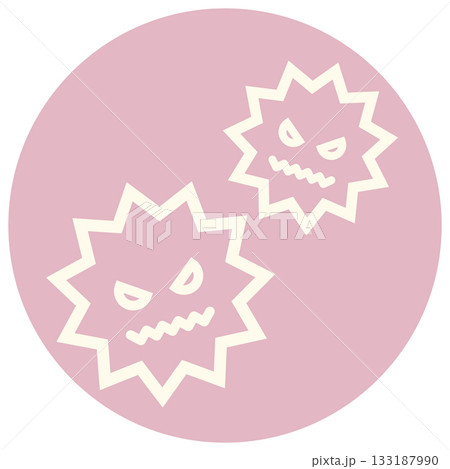 かわいいウイルスのイラスト ピンク 133187990