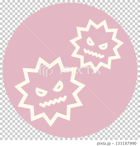 かわいいウイルスのイラスト ピンク 133187990