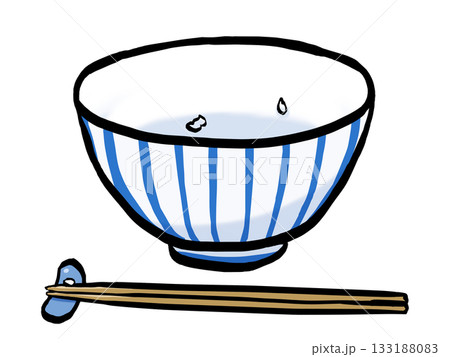 ごはんを食べ残したイラスト (筆タッチ) シンプル ごはんを食べ残したイラスト (筆タッチ) シンプル 133188083