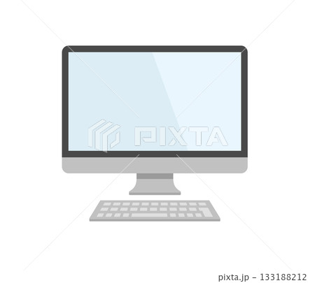 デスクトップパソコン,フラットイラスト デスクトップパソコン,フラットイラスト 133188212