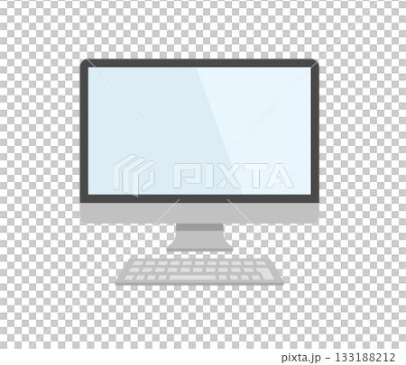 デスクトップパソコン,フラットイラスト デスクトップパソコン,フラットイラスト 133188212