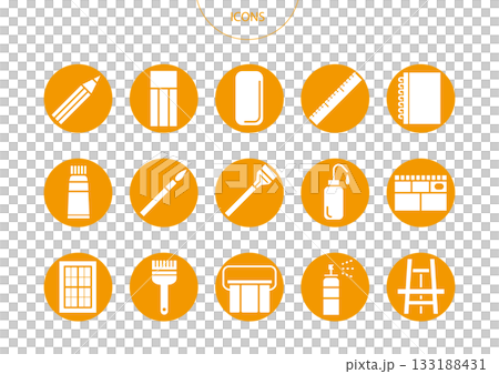画材道具 アイコン ピクトグラム ベクター イラスト セット 画材道具 アイコン ピクトグラム ベクター イラスト セット 133188431