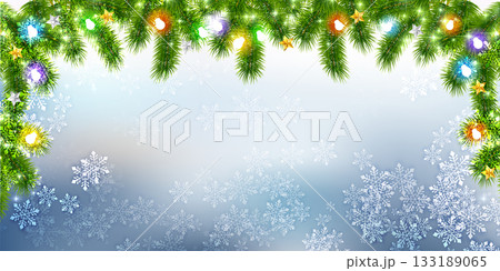 雪　クリスマス　冬　光　背景	 133189065