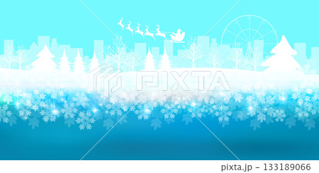 雪　クリスマス　冬　光　背景	 133189066
