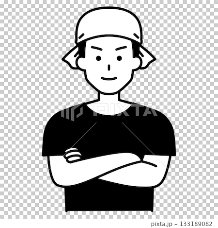 A male izakaya waiter with his arms crossed 133189082