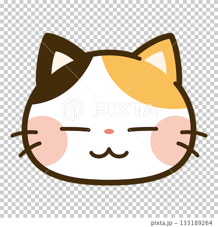 Cute calico cat face icon Cute calico cat face icon 133189264