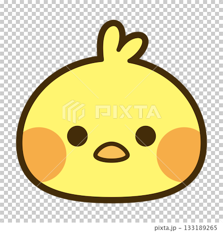 可愛的小雞臉圖標 133189265