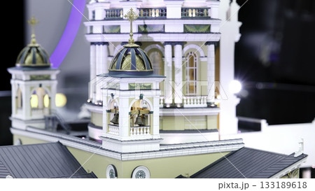 Miniature church bell tower isolated on white background. Media Miniature church bell tower isolated on white background. Media 133189618