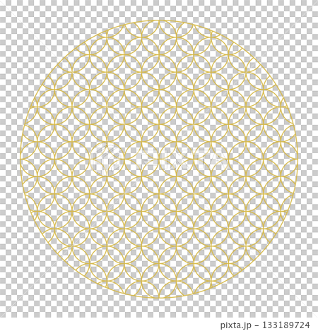 金色日式七寶紋圓形圖案背景 金色日式七寶紋圓形圖案背景 133189724