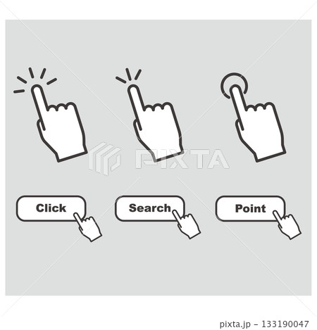 指アイコンクリックイラストセット 133190047