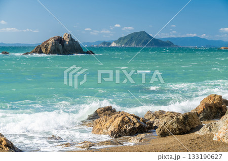 《愛知県》日出の石門の海岸線・伊良湖岬のビーチ 133190627