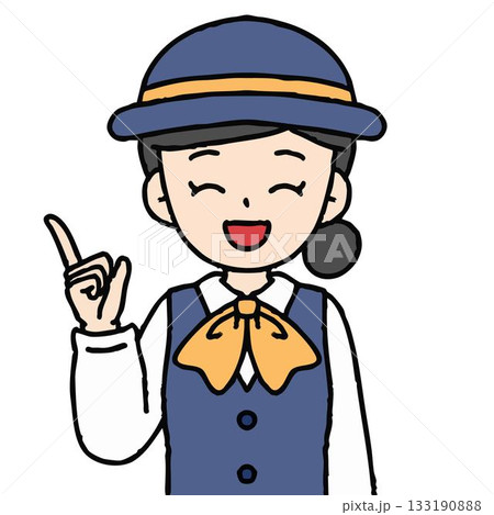 バスガイドの女性が案内をしている 133190888