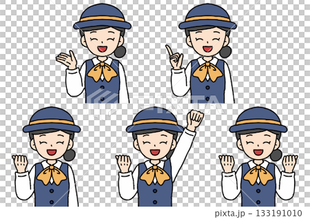 公車導覽女性姿勢套裝 133191010
