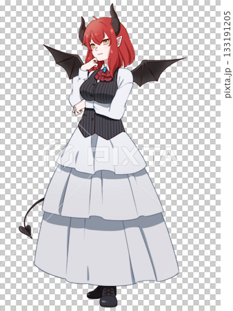 A girl with devil wings, tail and horns A girl with devil wings, tail and horns 133191205