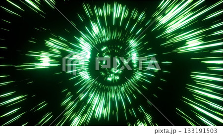 shining green light streak particles burst effect 133191503