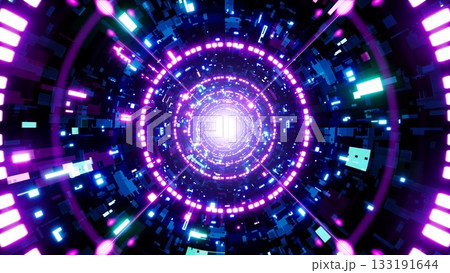 Shining Technology Pattern Neon Sci Fi Tunnel 133191644
