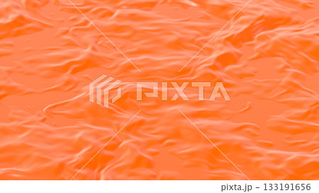 Wrinkled Orange Color Liquid Surface Background 3D Rendering 133191656
