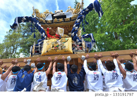 播州姫路の秋祭り　英賀神社　屋台の宮入風景 133191797