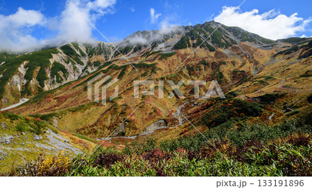 秋　室堂平から見る　立山主峰雄山　富山県 133191896