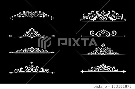 Vintage set. Floral elements for design monograms, invitations, frames, menus and labels. Graphic design of the website, cafes, boutiques, hotels, wedding invitations. 133191973