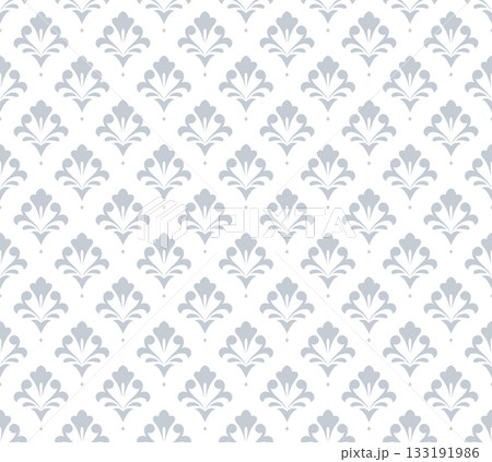 Flower geometric pattern. Seamless vector background. White and gray ornament. Ornament for fabric, wallpaper, packaging. Decorative print Flower geometric pattern. Seamless vector background. White and gray ornament. Ornament for fabric, wallpaper, packaging. Decorative print 133191986