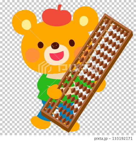 可愛的熊拿著算盤 算盤課 133192171