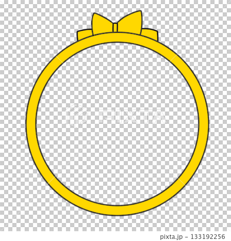 Ribbon yellow frame simple 133192256