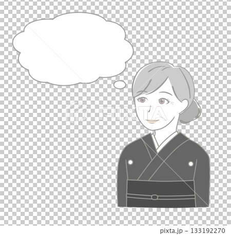 身著喪服的老婦人沉思 133192270