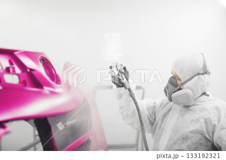 Coating of car body elements with paints and varnishes. Coating of car body elements with paints and varnishes. 133192321