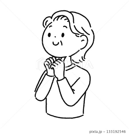 だ液腺マッサージ・舌下腺　線画 133192546