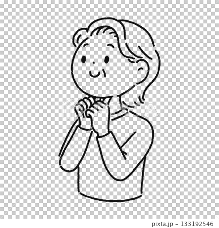 だ液腺マッサージ・舌下腺　線画 133192546