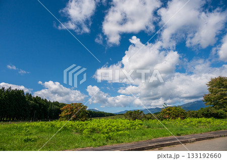 雫石の田舎風景 広大な農場 雫石の田舎風景 広大な農場 133192660