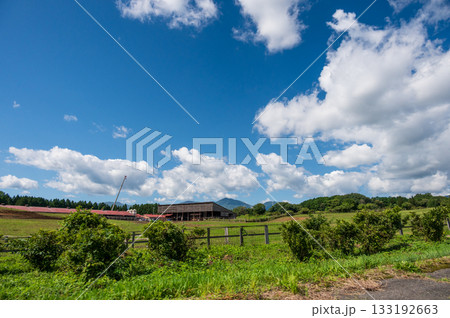 雫石の田舎風景 広大な農場 雫石の田舎風景 広大な農場 133192663