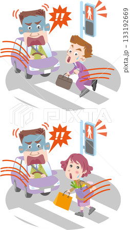 交通安全＜師走等の忙しさにうっかり信号無視・12月・ビジネスマン＞ 133192669