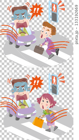 交通安全＜師走等の忙しさにうっかり信号無視・12月・ビジネスマン＞ 133192669