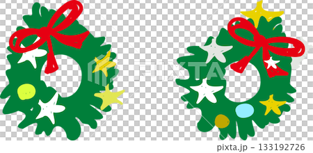 可愛い手描きのクリスマスリース 133192726
