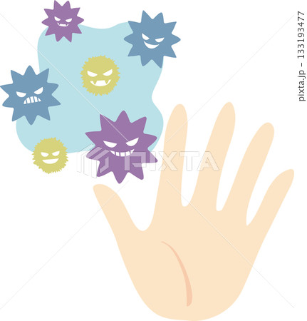 ウイルスと手 ウイルスと手 133193477