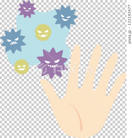 ウイルスと手 ウイルスと手 133193477