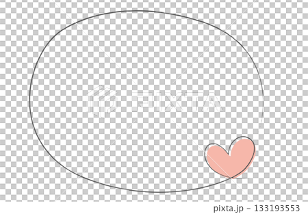 One-stroke round heart frame 133193553