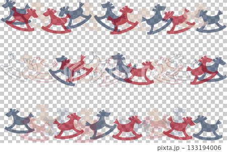 Underline and frame illustrations / Rocking horse chic color set Underline and frame illustrations / Rocking horse chic color set 133194006